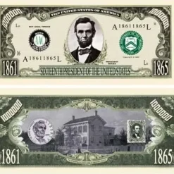 Egpull<1000 - President Abraham Lincoln Million Dollar Novelty Money Patriotic Bills - Miniature Marvels: Airplane Models & Painted Dice