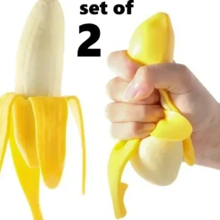 Egpull<2 Banana Squishy Soft Stress Relief Squeeze Fruit - Gag Joke Novelty Child Toy - Miniature Marvels: Airplane Models & Painted Dice