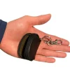 Egpull<12 Black Faux Leather Pocket Zippered Key Chain Coin Money Bag Purse Pouch - Miniature Marvels: Airplane Models & Painted Dice