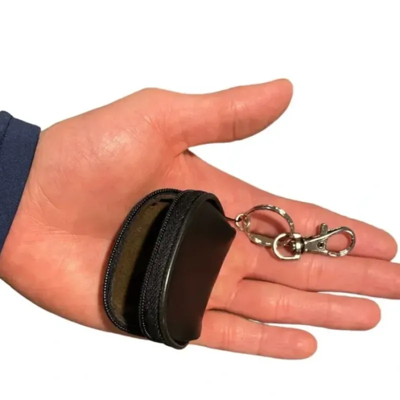 Egpull<12 Black Faux Leather Pocket Zippered Key Chain Coin Money Bag Purse Pouch - Miniature Marvels: Airplane Models & Painted Dice