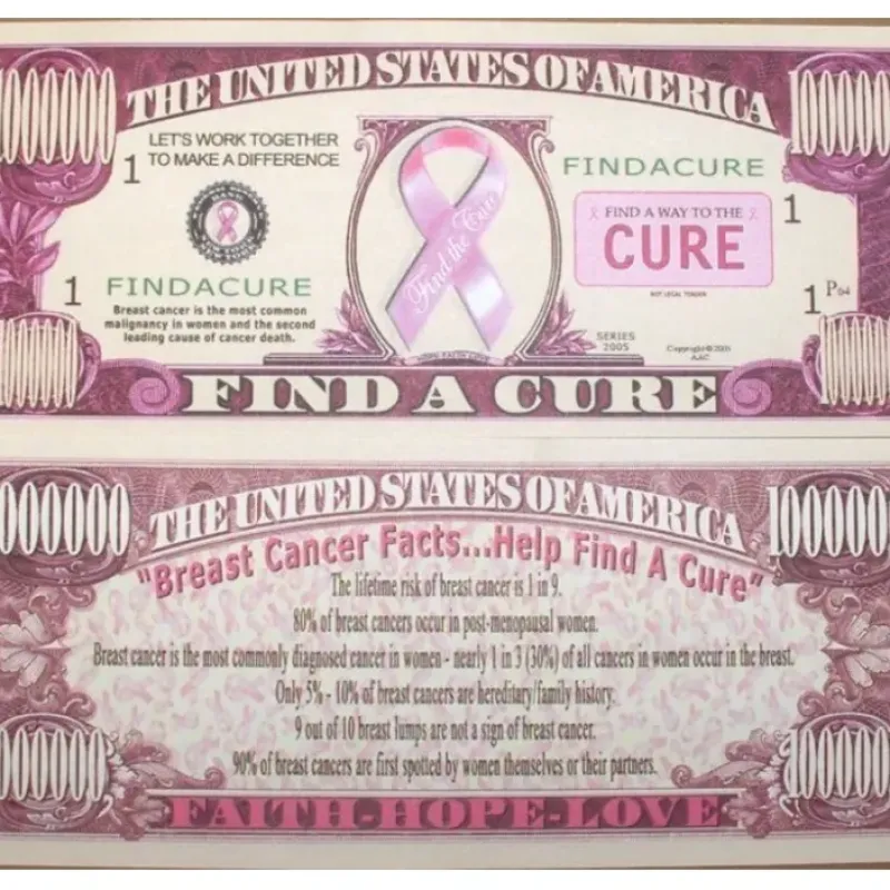 Egpull<1000 Breast Cancer Awareness collectible novelty money educational bills - Miniature Marvels: Airplane Models & Painted Dice