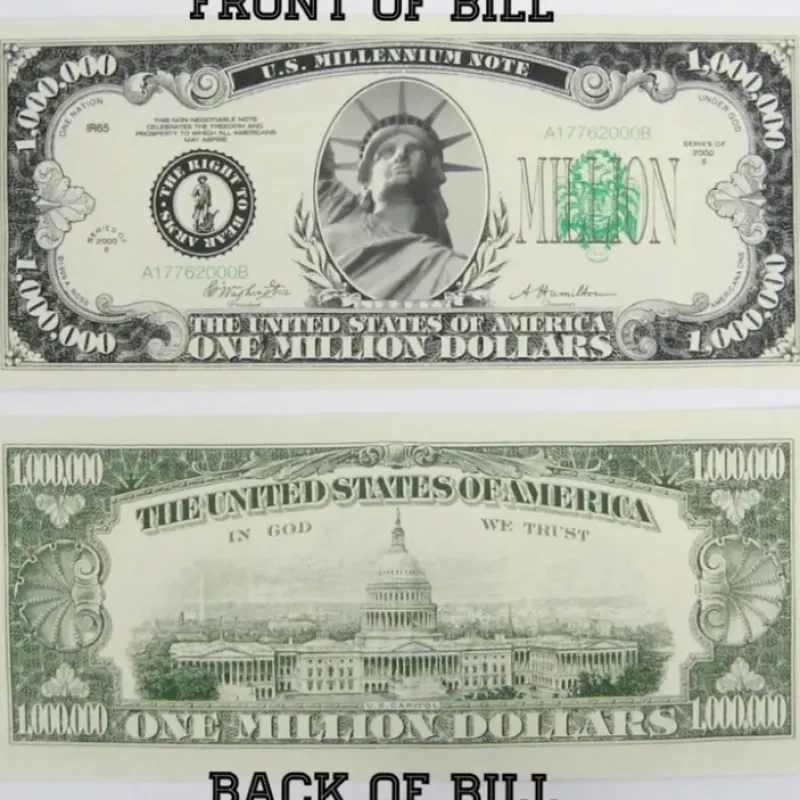 Egpull<1000 Classic Million Dollar Bills - Novelty Fake Play Joke Money Prop Bills - Miniature Marvels: Airplane Models & Painted Dice