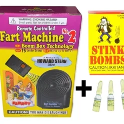 Egpull<1 FART MACHINE #2 with remote + 1 Box of 3 Stink Bombs ~ COMBO Prank Joke Gag - Miniature Marvels: Airplane Models & Painted Dice