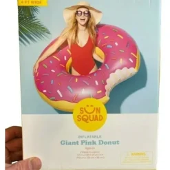 Egpull<4 FOOT Pink Sprinkle Donut Inflatable Pool Float Blow Up Party Tube - Beach Toy! - Miniature Marvels: Airplane Models & Painted Dice
