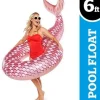 Egpull<6 FT MERMAID TAIL Rose Gold - Inflatable Swimming Pool Float Tube - BigMouth Inc - Miniature Marvels: Airplane Models & Painted Dice