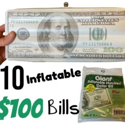 Egpull<10 Giant Party Inflatable $100 Hundred Dollar Money Bills - Gag Joke Fun Toys - Miniature Marvels: Airplane Models & Painted Dice