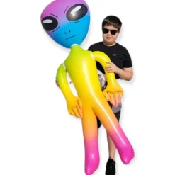 Egpull<63" Giant Rainbow Alien Inflate Blow Up Inflatable UFO Prop Party Decoration - Miniature Marvels: Airplane Models & Painted Dice