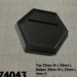 Shop All*1 Inch Black Slotted Hex Gaming Base (20) RPR 74043 - Miniature Marvels: Airplane Models & Painted Dice