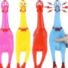 Egpull<4 LARGE COLOR 16" RUBBER CHICKEN SQUEAK Screaming Sound Squeeze Dog Toy Novelty - Miniature Marvels: Airplane Models & Painted Dice