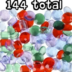 Egpull<144 Large Pirate Treasure Gems Jewelery Diamond Rhinestone Jewels Party Craft - Miniature Marvels: Airplane Models & Painted Dice