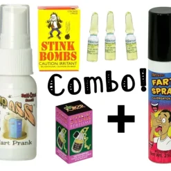 Egpull<1 Liquid Ass + 1 Fart Spray Can + 3 Stink Vials + 1 Stink Perfume ~ GaG Joke Set - Miniature Marvels: Airplane Models & Painted Dice
