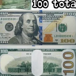 Egpull<100 Pack - 100 Hundred Dollar Bill Wallets Money Bi-Fold Card Holder - Miniature Marvels: Airplane Models & Painted Dice