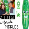 Egpull<12 Pack - GIANT Jumbo 36" Green Inflatable Smiling PICKLE HEAD (3 FEET) Vinyl Pool Noodle - Miniature Marvels: Airplane Models & Painted Dice