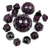Shop All*15 Piece Set - Black with Purple Numbers - Miniature Marvels: Airplane Models & Painted Dice