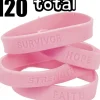 Egpull<120 Pink Breast Cancer Awareness Cure Bracelets - wholesale lot - Miniature Marvels: Airplane Models & Painted Dice
