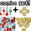 Egpull<144 Plastic Gold Coin Pirate Treasure Chest + 144 Gems Jewelery Diamonds Jewels - Miniature Marvels: Airplane Models & Painted Dice
