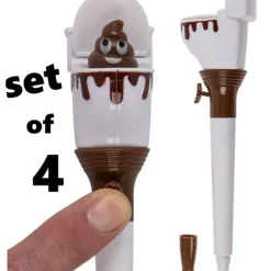 Egpull<4 POOP IT HAPPENS PENS Toilet Seat Pop Up Crap Emoji Office Gift Prank Poo GaG - Miniature Marvels: Airplane Models & Painted Dice