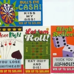 Egpull<100 Rude Curse Adult Fake Lotto Lottery Tickets - Funny Gag Prank Joke - Miniature Marvels: Airplane Models & Painted Dice