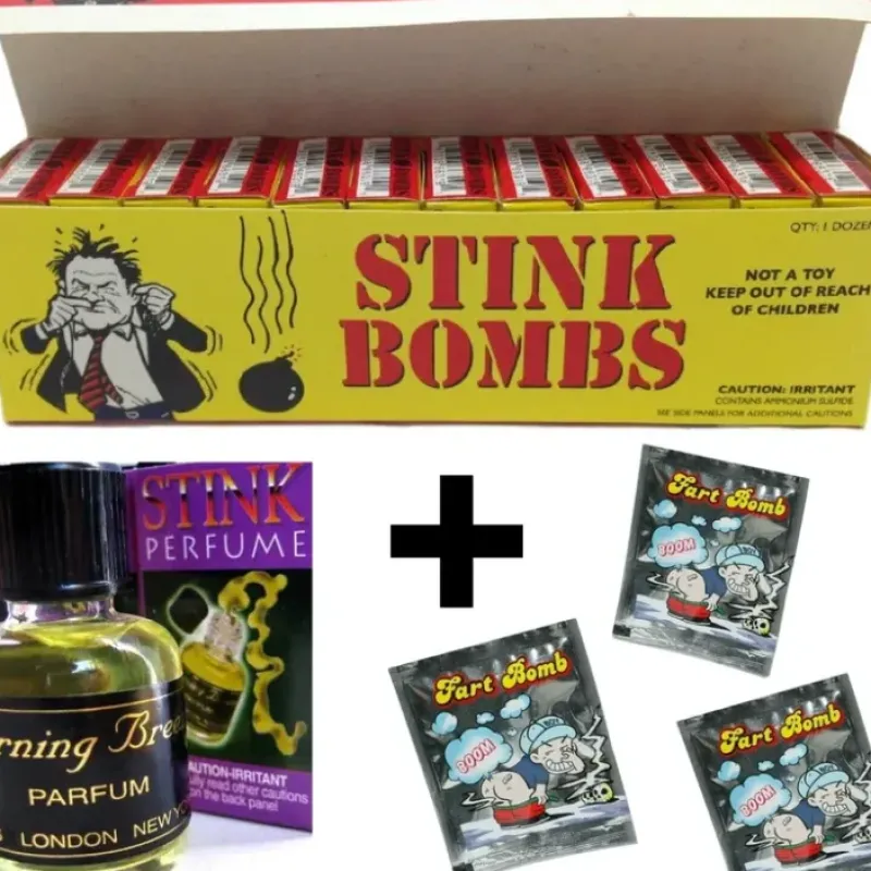 Egpull<36 Stink Bombs + 1 Stink Perfume Bottle + 3 Fart Bomb Bags ~ GaG COMBO SET - Miniature Marvels: Airplane Models & Painted Dice