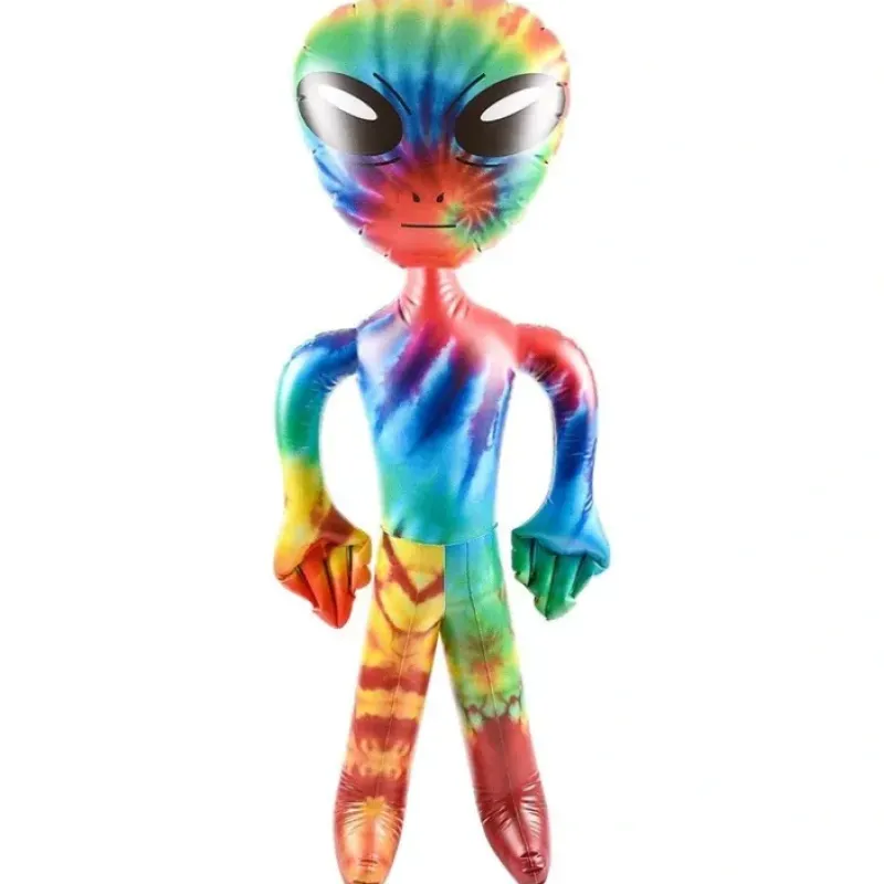 Egpull<63" Tie Dye Space Alien Inflate - Inflatable 5 Foot Blow Up Prop UFO Child Play Toy - Miniature Marvels: Airplane Models & Painted Dice