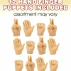 Egpull<12 Tiny Hand Finger Trick Realistic Soft Puppet Mini GaG Rock Paper Scissor Toy - Miniature Marvels: Airplane Models & Painted Dice