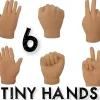 Egpull<6 Tiny Hand Finger Trick Realistic Soft Puppet Mini GaG - Rock Paper Scissor Toy - Miniature Marvels: Airplane Models & Painted Dice