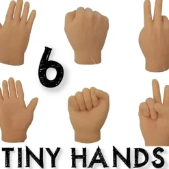 Egpull<6 Tiny Hand Finger Trick Realistic Soft Puppet Mini GaG - Rock Paper Scissor Toy - Miniature Marvels: Airplane Models & Painted Dice