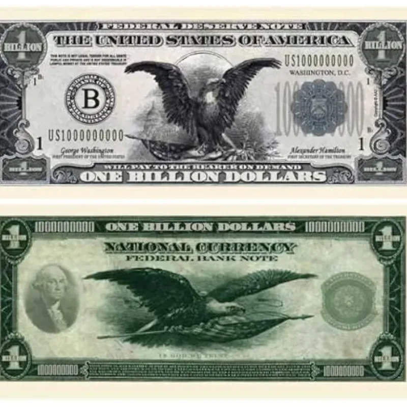Egpull<1000 TOTAL - Classic Billion Dollar Eagle Party Novelty Fake Poker Money Bills - Miniature Marvels: Airplane Models & Painted Dice