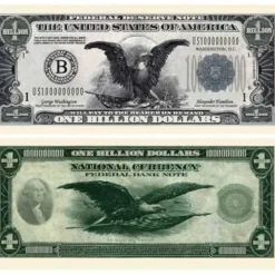 Egpull<100 TOTAL - Classic Billion Dollar Eagle Party Novelty Fake Poker Money Bills - Miniature Marvels: Airplane Models & Painted Dice