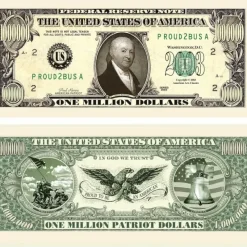 Egpull<1000 TOTAL - Patriot Million Dollar Novelty Money Bills Party Fake Casino Play - Miniature Marvels: Airplane Models & Painted Dice