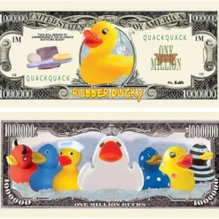 Egpull<100 TOTAL - Rubber Ducky Million Dollar Collectible Novelty Bills - Play Money - Miniature Marvels: Airplane Models & Painted Dice