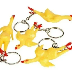 Egpull<144 TOTAL 3" Rubber Stretch Rubber Chicken Key Chain - Gag Gift Joke (12 dozen) - Miniature Marvels: Airplane Models & Painted Dice