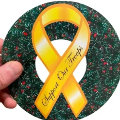 Egpull<12 TOTAL - Support Our Troops Wreath Car Fridge Magnet - USA Holiday Christmas - Miniature Marvels: Airplane Models & Painted Dice