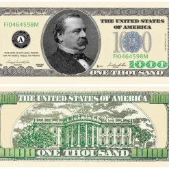 Egpull<1000 TOTAL $1,000.00 Thousand Dollar Casino Party Novelty Fake Poker Money Bill - Miniature Marvels: Airplane Models & Painted Dice