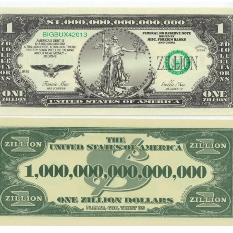 Egpull<1000 TOTAL - Zillion Dollar Funny Money Bills Party Novelty Fake Casino Poker - Miniature Marvels: Airplane Models & Painted Dice