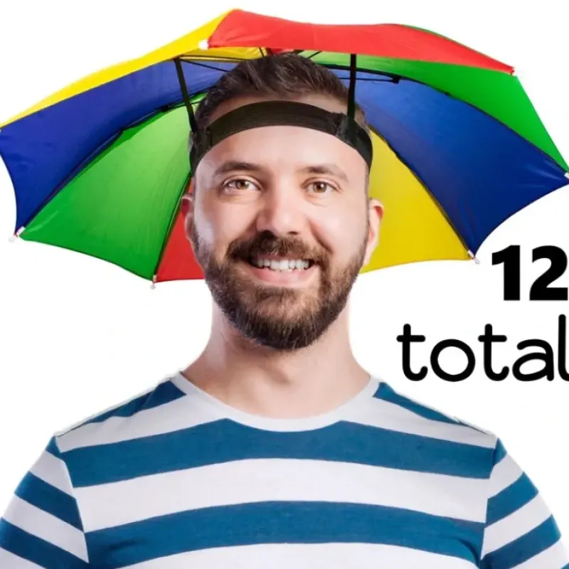 Egpull<12 UMBRELLA HATS - Head Band Cap Rain Sun Shade Sports Beach - Kids to Adults - Miniature Marvels: Airplane Models & Painted Dice