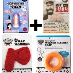 Egpull<1 Willy Warmer + 1 Weener Kleener Soap + 1 Grow Pair of Balls + 1 Grow Pecker - Miniature Marvels: Airplane Models & Painted Dice