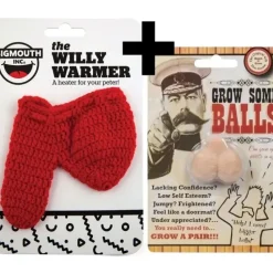 Egpull<1 Willy Warmer "Heater for your Peter" + 1 Grow A Pair of Balls - GaG COMBO SET - Miniature Marvels: Airplane Models & Painted Dice