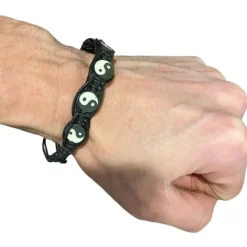 Egpull<12 Yin Yang Wristband Bracelets - Adjustable - Wholesale Lot - Miniature Marvels: Airplane Models & Painted Dice