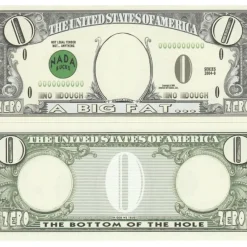 Egpull<100 Zero $ ~ 0.00 Money Dollar Bills ~ FUNNY Novelty Gag Prank Joke WORTHLESS - Miniature Marvels: Airplane Models & Painted Dice