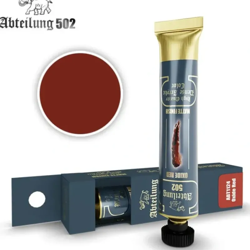 Paint<Abteilung 502: Acrylic Tube - Oxide Red LTG AK-ABT1124 - Miniature Marvels: Airplane Models & Painted Dice
