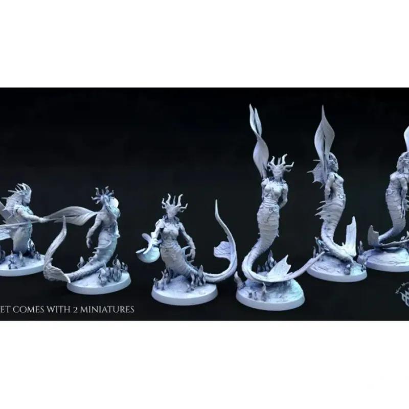 Miniature<Abyssal Serpent Females - Miniature Marvels: Airplane Models & Painted Dice