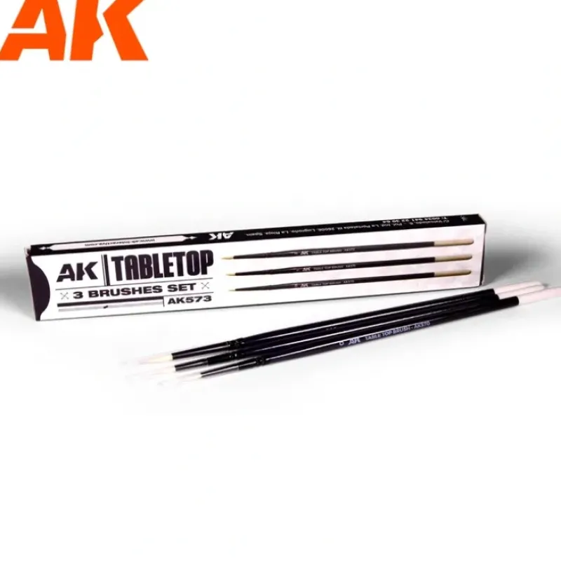 Shop All*AK Table Top Artist Brushes Set 0, 1, 2 LTG AK-573 - Miniature Marvels: Airplane Models & Painted Dice