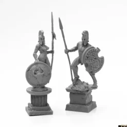 Miniature<Amazon and Spartan Living Statues (Stone): Bones Black RPR 44127 - Miniature Marvels: Airplane Models & Painted Dice