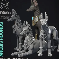 Miniature<Anubis Hounds - Miniature Marvels: Airplane Models & Painted Dice