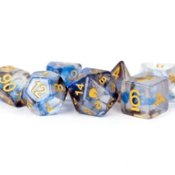 Dice<Arctic Storm 16mm Poly Dice Set MET 706 - Miniature Marvels: Airplane Models & Painted Dice
