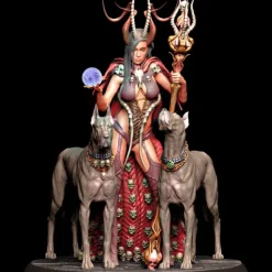 Miniature<Astarte with dogs 32mm - Miniature Marvels: Airplane Models & Painted Dice