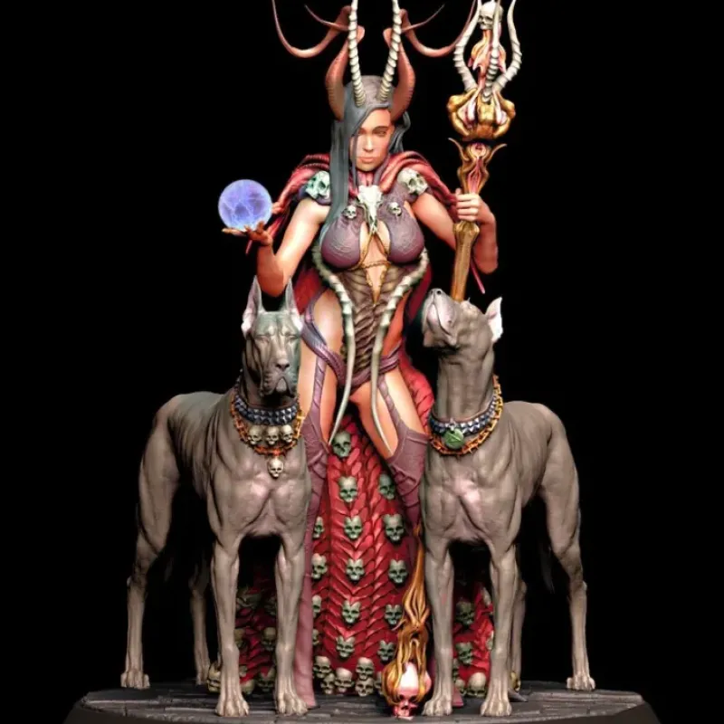 Miniature<Astarte with dogs 32mm - Miniature Marvels: Airplane Models & Painted Dice