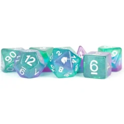 Dice<Aurora 16mm Poly Dice Set MET 712 - Miniature Marvels: Airplane Models & Painted Dice