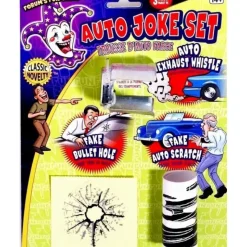 Egpull<AUTO JOKE SET Funny Joke Prank Car Gift Fake Scratch Bullet Hole Exhaust Whistle - Miniature Marvels: Airplane Models & Painted Dice